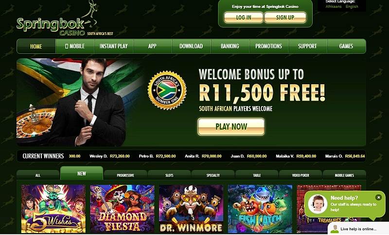 Springbok Casino is one of the best casinos for South African Players